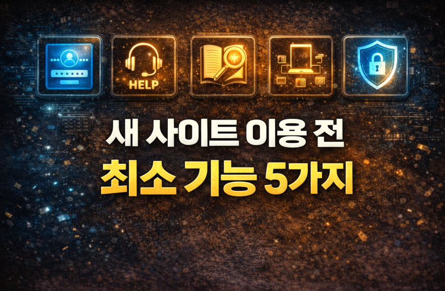 새 사이트 이용 전 테스트해야 할 최소 기능 5가지를 표현한 대표 이미지