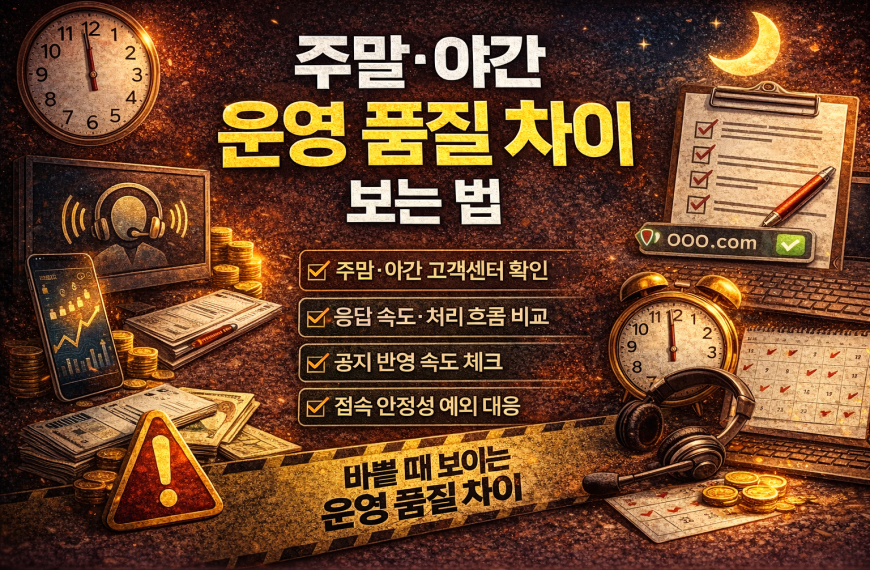 주말·야간 시간대 운영 품질 차이 보는 법을 표현한 대표 이미지