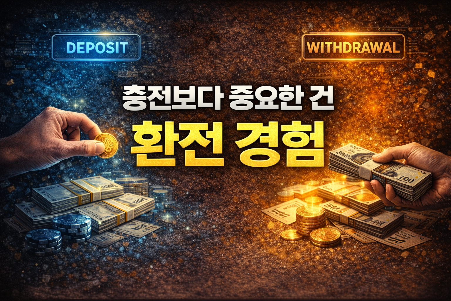 충전보다 환전 경험이 더 중요한 이유를 표현한 대표 이미지